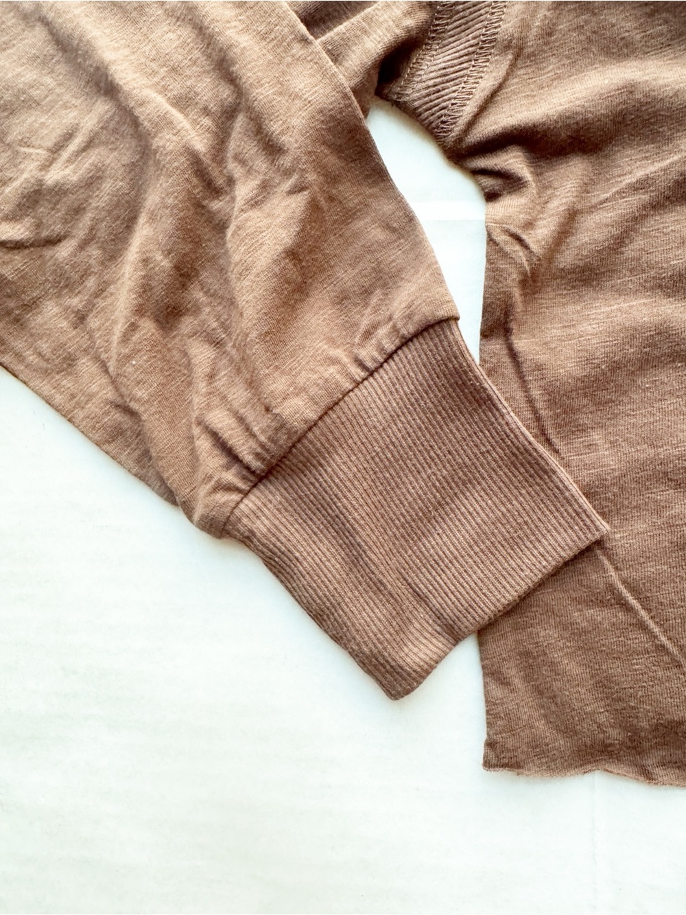 Sundry Open-Back Slub Cotton Long Sleeve Top  in Chocolate Brown NWT - Picture 7 of 16